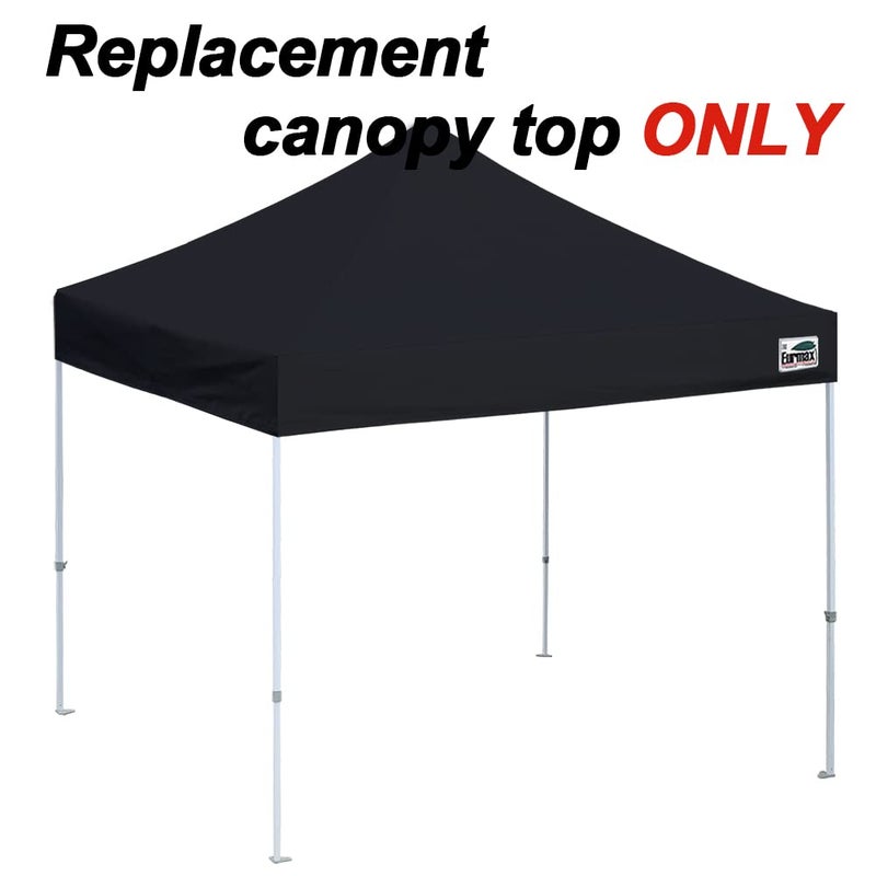 Eurmax USA New 10x10 Pop Up Canopy Replacement Canopy Tent Top Cover, Instant Canopy Top Cover ONLY, Choose 30 Colors,Bonus 4PC Pack Weight Bag (Black) - Image 2